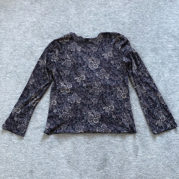 J. Jill Floral and Paisley Mesh Surplice Top - Picture 4 of 7